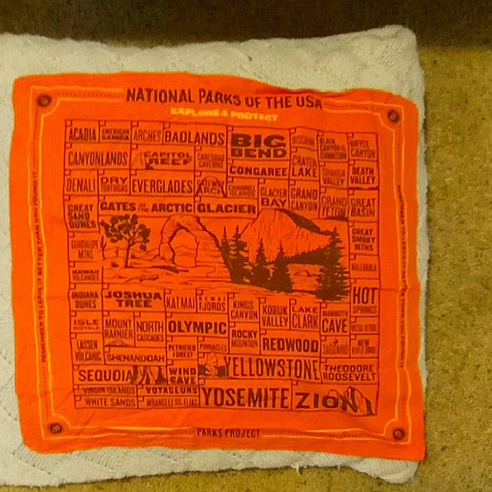 Orange National Parks Bandana Parks Project Size 22 By 21 In.